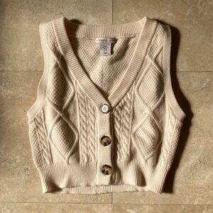 Sincerely Jules Cream V-Neck Sweater Vest